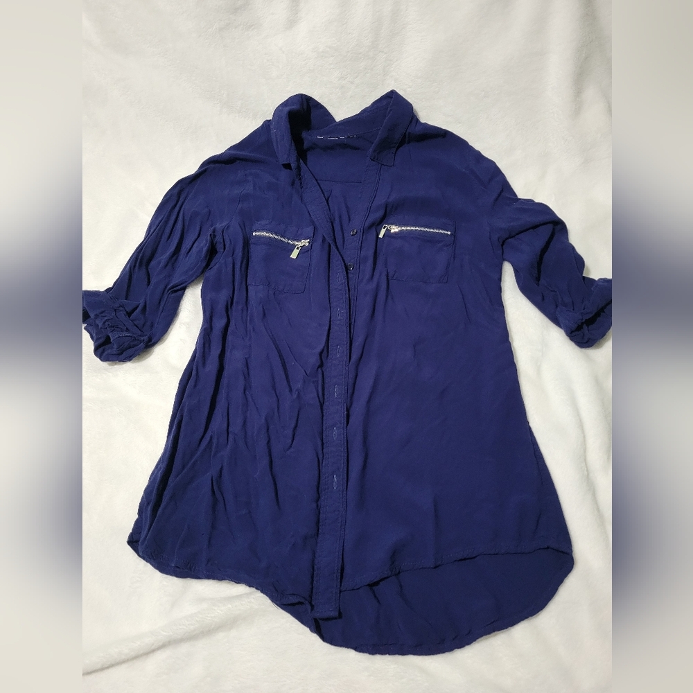 Women's Blue Button Down Shirt